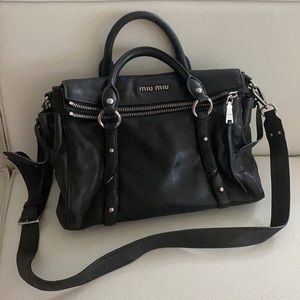 Miu miu black leather bag